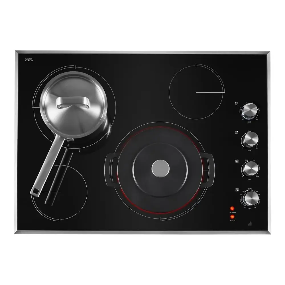 JennAir 30 inch Electric Radiant Cooktop with 4 Elements, Halo-Effect Knobs, Simmer Function, Melt Function, Hot Surface Indicators, ADA Compliant, JEC3430H* - Image 8