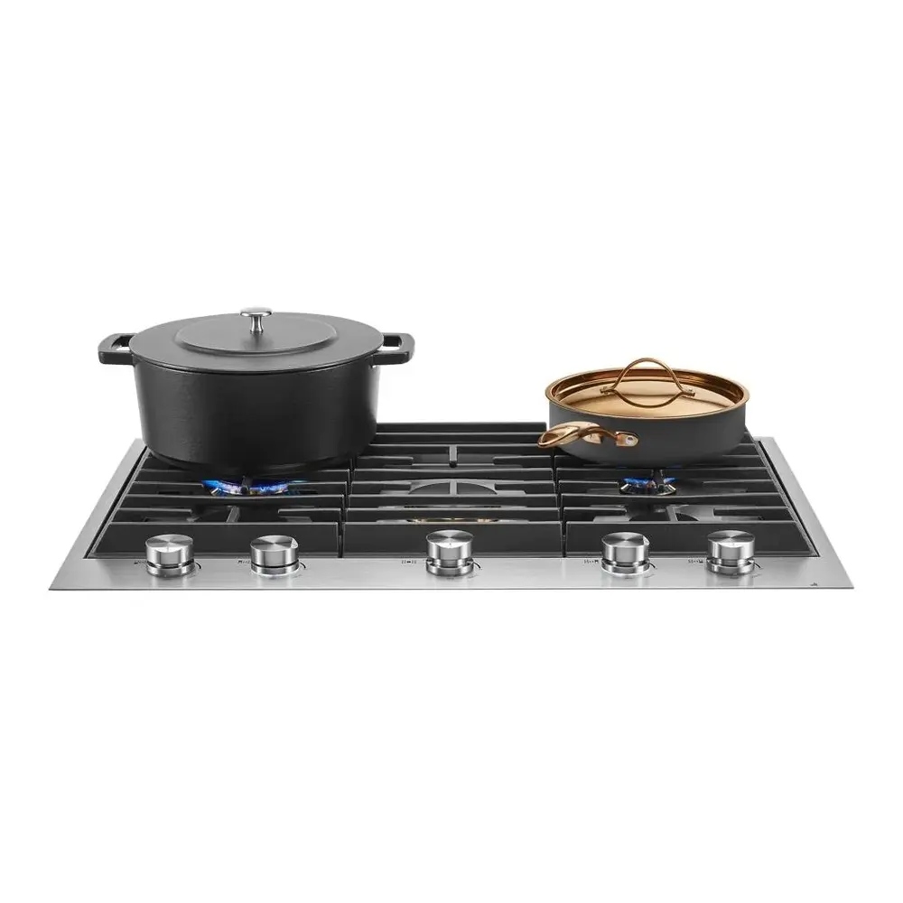 JennAir 30 inch Gas Cooktop with 5 Sealed Brass Burners, White LED Burner Indicator, Single Point Electronic Ignition and Flame-Sensing Re-ignition in Stainless Steel, JGC3530GS - Image 4