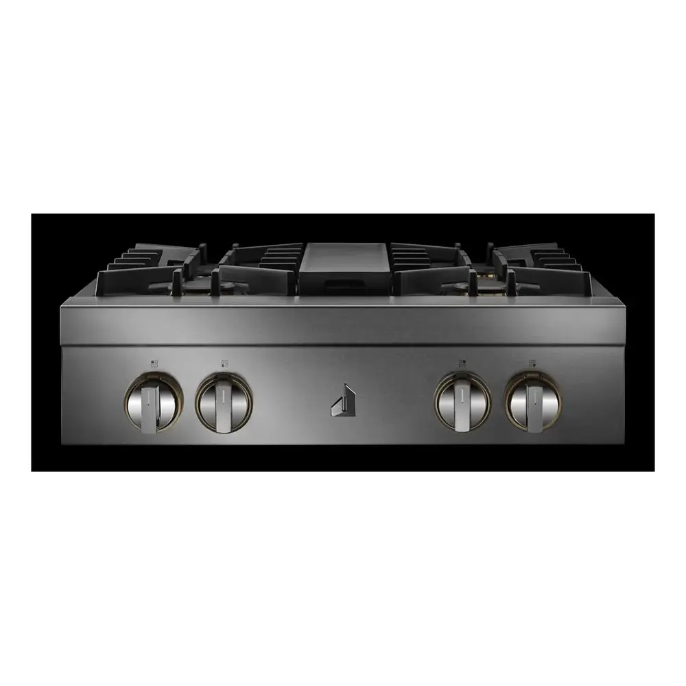 JennAir RISE 30 inch Gas Rangetop with 4 Sealed Burners, Cast Iron Grates, Halo-Effect Knobs, Electronic Ignition with Flame-Sensing Reignition, in Stainless Steel, JGCP430HL - Image 3