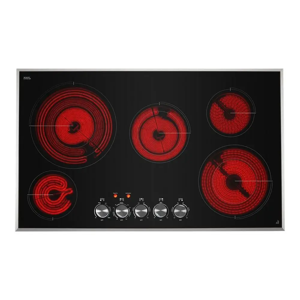 JennAir 36 inch Electric Radiant Cooktop with 5 Elements, Halo-Effect Knobs, Simmer Function, Melt Function, Hot Surface Indicators, ADA Compliant, JEC3536H* - Image 2
