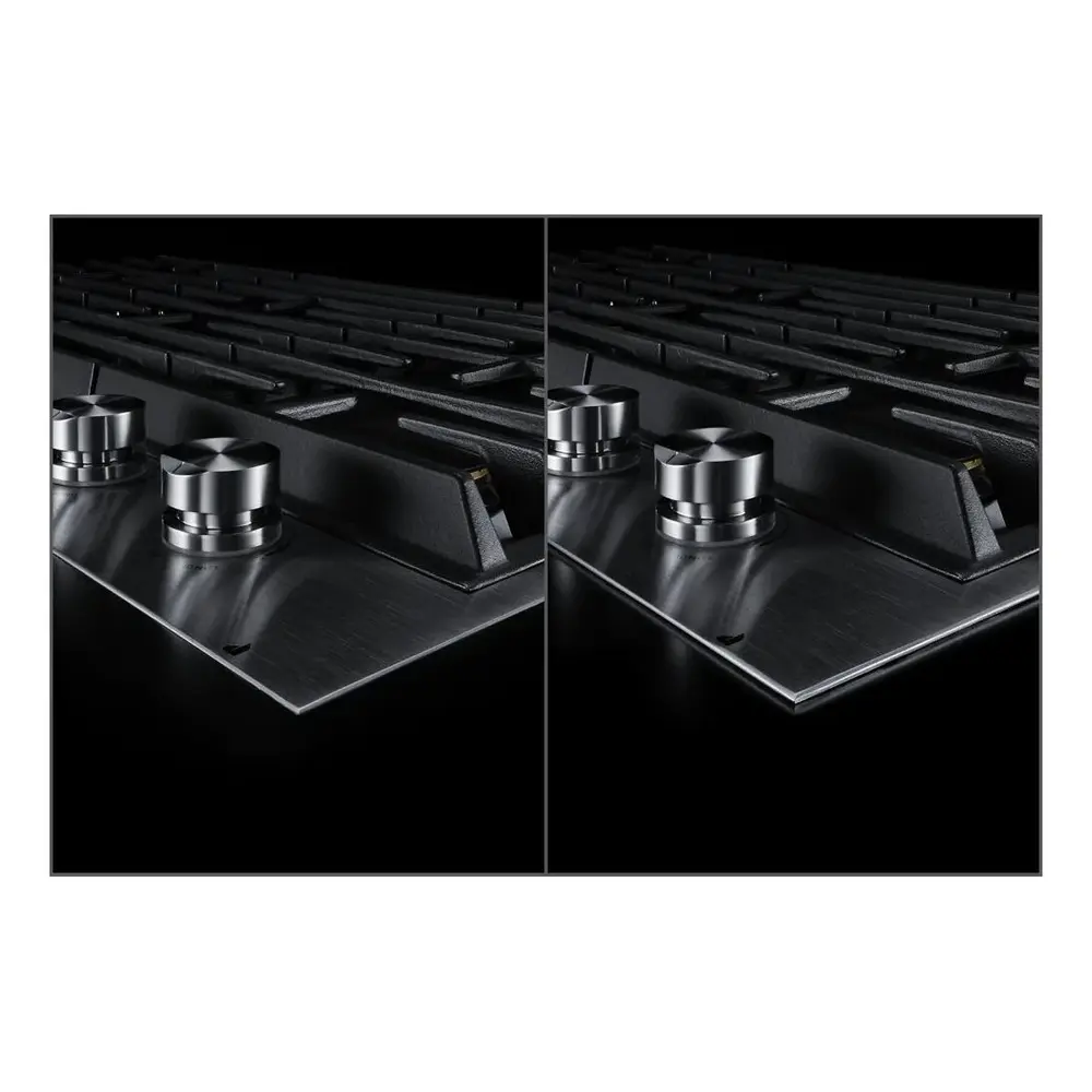 JennAir 36 inch Gas Cooktop with 5 Burners, 20000 BTU Dual Stacked PowerBurner, Flame-Sensing Re-ignition, and White LED Burner Indicator in Stainless Steel, JGC3536GS - Image 4