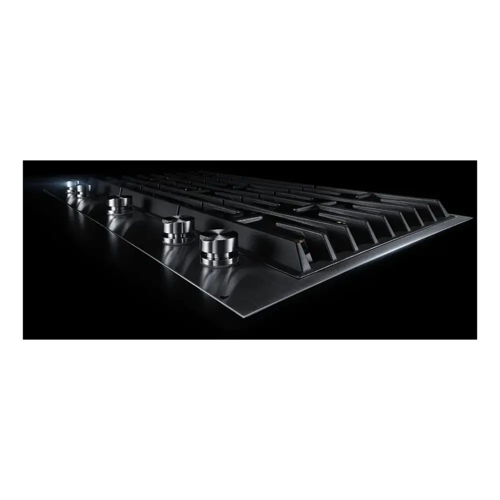 JennAir 36 inch Gas Cooktop with 5 Burners, 20000 BTU Dual Stacked PowerBurner, Flame-Sensing Re-ignition, and White LED Burner Indicator in Stainless Steel, JGC3536GS - Image 5