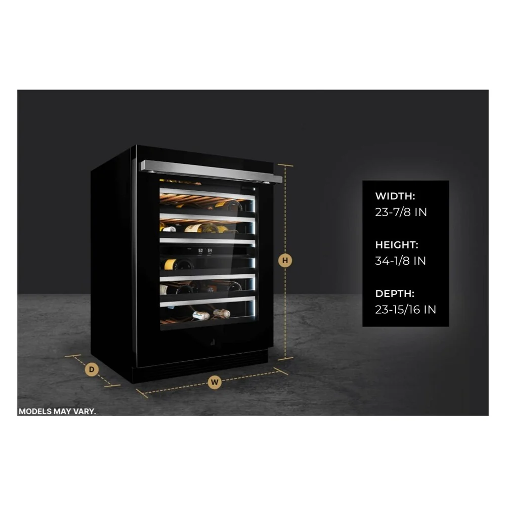 JennAir NOIR 24 inch Built-In Undercounter Wine Cellar with 45 Bottle Capacity, Independent Temperature Zones in Black, JUWF*242HM - Image 10
