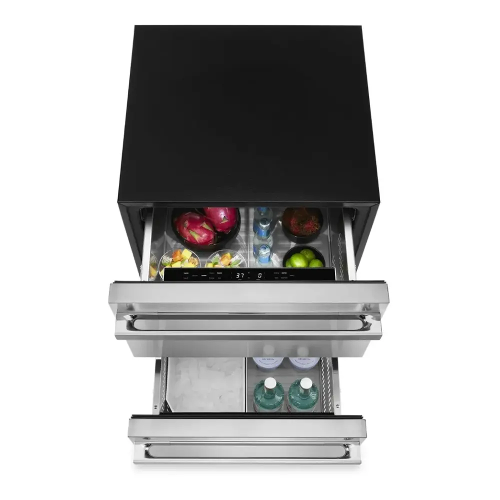 JennAir NOIR 24 inch Double Drawer Refrigerator/Freezer with 4.7 cu. ft. Capacity, Obsidian Interior, LED Lighting in Stainless Steel, JUCFP242HM - Image 3