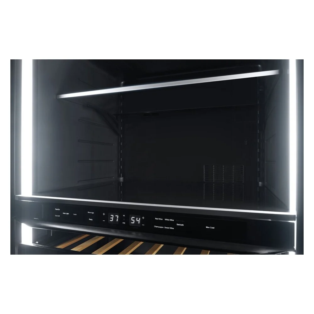 JennAir NOIR 24 inch Under Counter Beverage Center with Dual Temperature Zones, UV-Resistant Thermal Glass, in Black JUBF*242HM - Image 10
