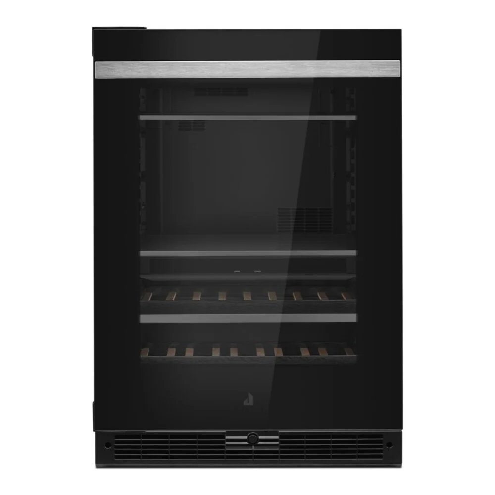 JennAir NOIR 24 inch Under Counter Beverage Center with Dual Temperature Zones, UV-Resistant Thermal Glass, in Black JUBF*242HM - Image 4