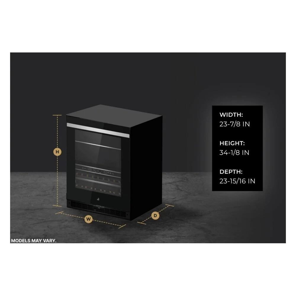JennAir NOIR 24 inch Under Counter Beverage Center with Dual Temperature Zones, UV-Resistant Thermal Glass, in Black JUBF*242HM - Image 8