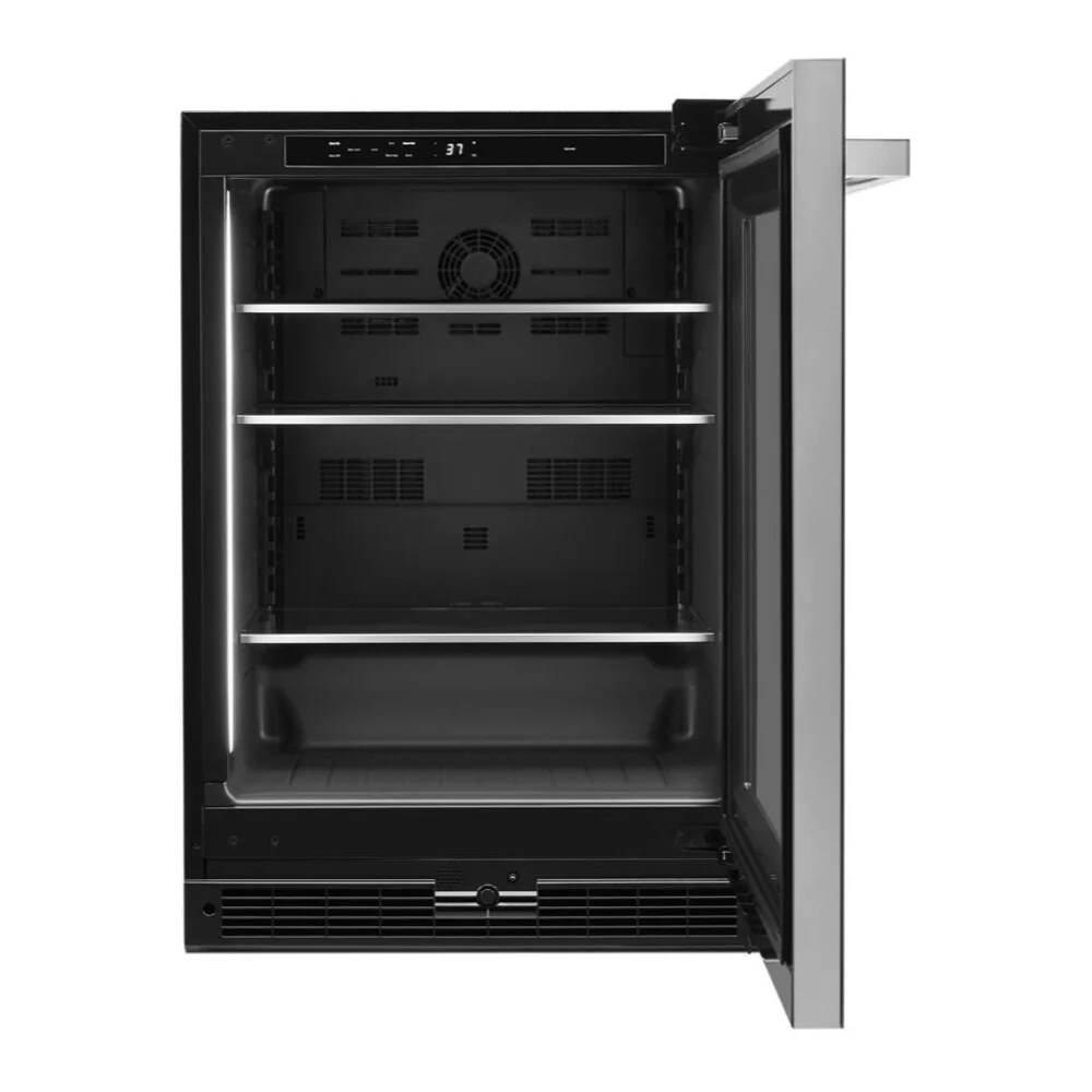 JennAir NOIR 24 inch Under Counter Glass Door Refrigerator with 5.2 cu. ft. Capacity, Obsidian Interior and LED Lighting in Black, JUGF*242HM - Image 2