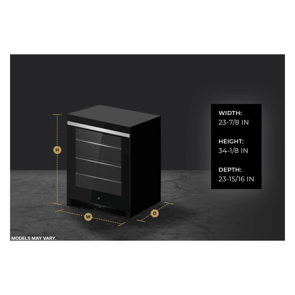 JennAir NOIR 24 inch Under Counter Glass Door Refrigerator with 5.2 cu. ft. Capacity, Obsidian Interior and LED Lighting in Black, JUGF*242HM - Image 8