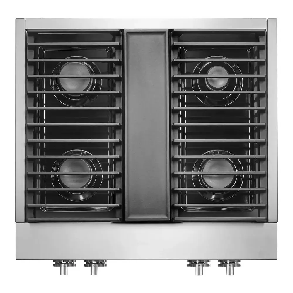 JennAir NOIR 30 inch Gas Rangetop with 4 Sealed Burners, Cast Iron Grates, Halo-Effect Knobs, Electronic Ignition with Flame-Sensing Reignition, in Stainless Steel, JGCP430HM - Image 2