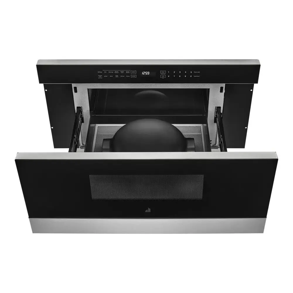JennAir NOIR 30 inch Under Counter Microwave Drawer with 1.2 cu. ft. Capacity, 950 Watts Element, Sensor Reheat and Keep Warm in Floating Glass Black, JMDFS30HM - Image 7