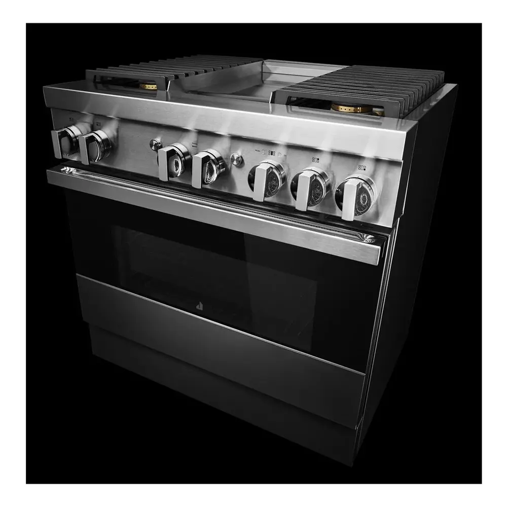 JennAir NOIR 36 inch Dual Fuel Professional Range with 5.1 cu. ft. Oven Capacity, 4 Burners and Griddle, Remote Access, Cinematic Oven Lights, in Stainless Steel, JDRP536HM - Image 6