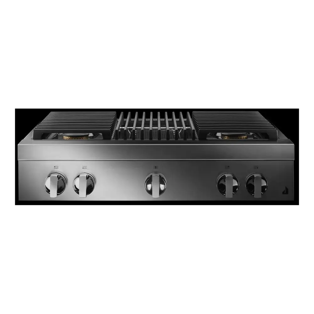 JennAir NOIR 36 inch Gas Rangetop with 4 Sealed Burners, Dishwasher safe Cast Iron Grates, Electronic Ignition Flame-Sensing Reignition, Grill, in Stainless Steel, JGCP636HM - Image 3