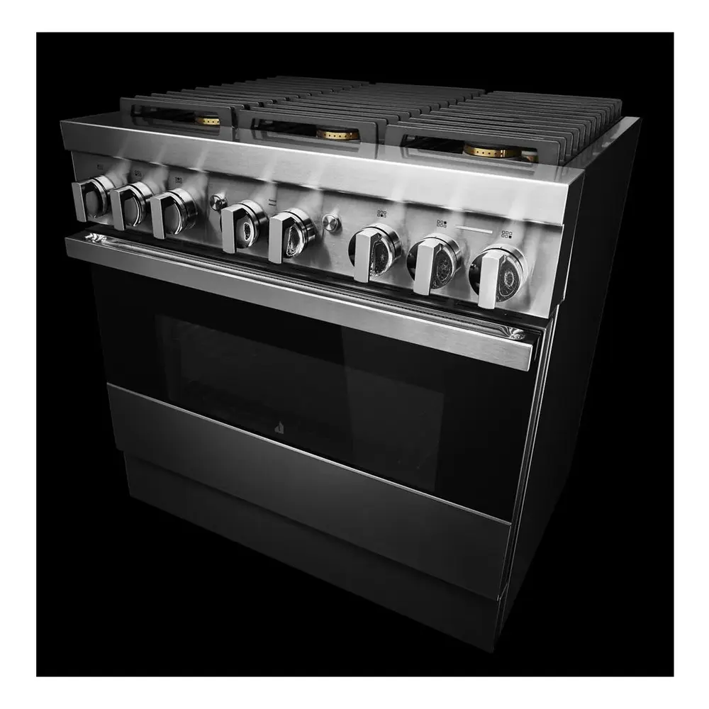 JennAir NOIR 36 inch Smart Dual-Fuel Professional Range with 6 Burners, 5.1 cu. ft. Oven Capacity, Remote Access, Dual-Stacked PowerBurners, Glide Racks, and Sabbath Mode in Stainless Steel, JDRP436HM - Image 5