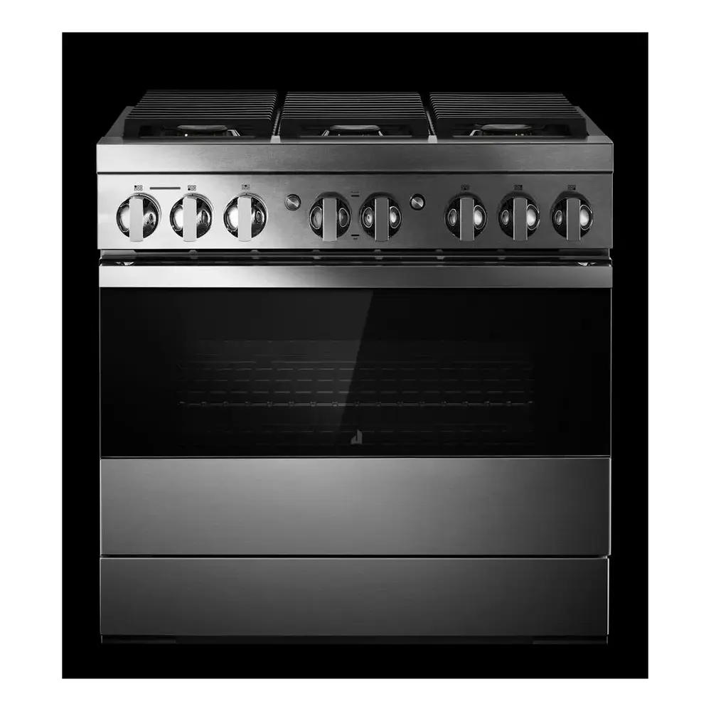 JennAir NOIR 36 inch Smart Dual-Fuel Professional Range with 6 Burners, 5.1 cu. ft. Oven Capacity, Remote Access, Dual-Stacked PowerBurners, Glide Racks, and Sabbath Mode in Stainless Steel, JDRP436HM - Image 7