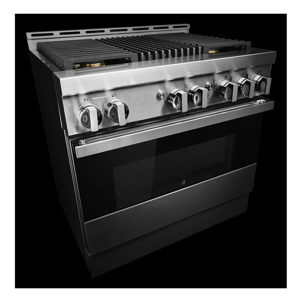 JennAir NOIR 36 inch Smart Gas Range with 5.1 cu. ft Oven Capacity, 4 Sealed Burners, Infrared Grill, Remote Access, Cast Iron Grates, in Stainless Steel, JGRP636HM - Image 6