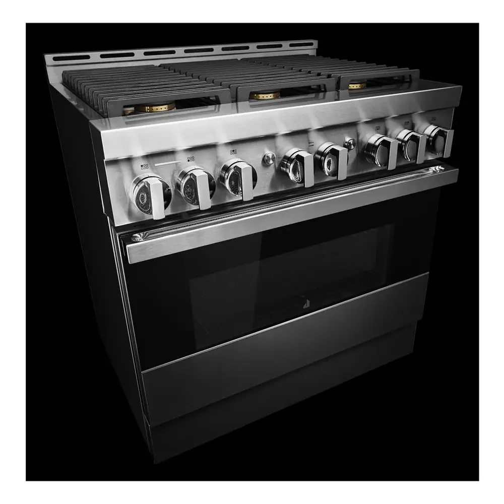 JennAir NOIR 36 inch Smart Gas Range with 6 Sealed Burners, 5.1 cu. ft. Oven Capacity, Cast Iron Grates, CustomClean with Automatic Lock, in Stainless Steel, JGRP436HM - Image 4