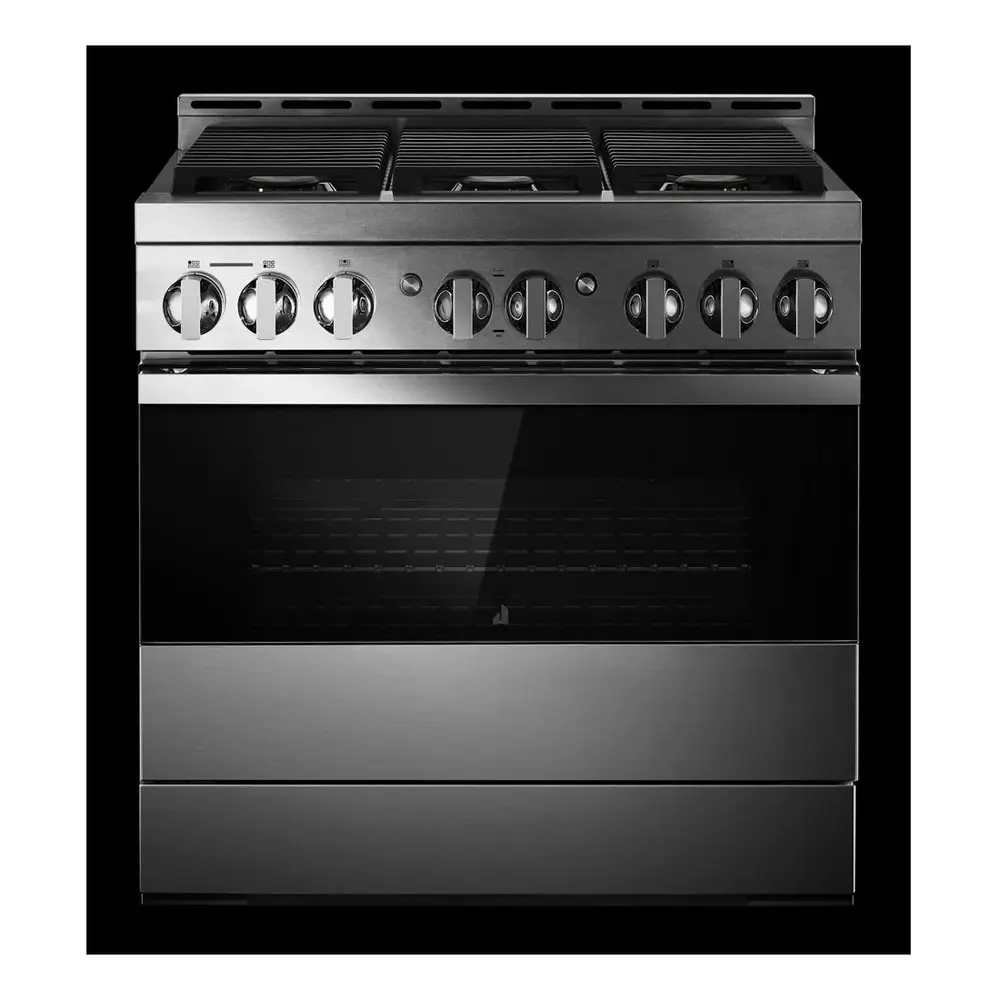 JennAir NOIR 36 inch Smart Gas Range with 6 Sealed Burners, 5.1 cu. ft. Oven Capacity, Cast Iron Grates, CustomClean with Automatic Lock, in Stainless Steel, JGRP436HM - Image 5
