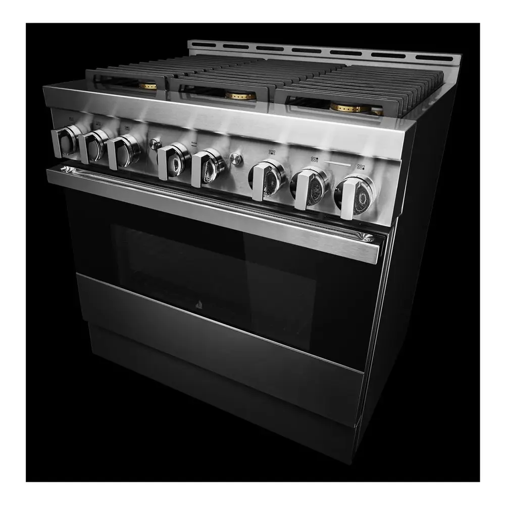 JennAir NOIR 36 inch Smart Gas Range with 6 Sealed Burners, 5.1 cu. ft. Oven Capacity, Cast Iron Grates, CustomClean with Automatic Lock, in Stainless Steel, JGRP436HM - Image 7