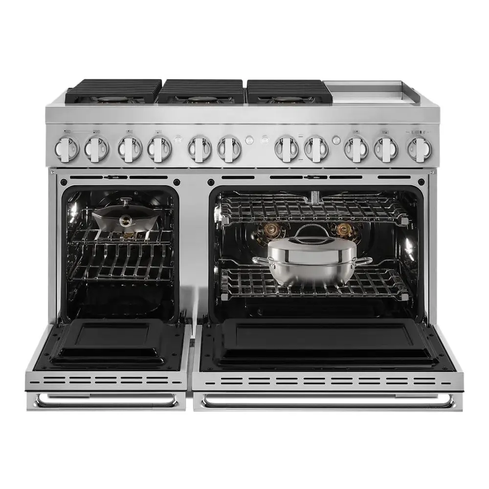 JennAir NOIR 48 inch Dual Fuel Professional Range with 6 Burners, Chrome-Infused Griddle, Steam Assist, Dual-Fan True Convection, Smooth Close Door, in Stainless Steel, JDSP548HM - Image 2