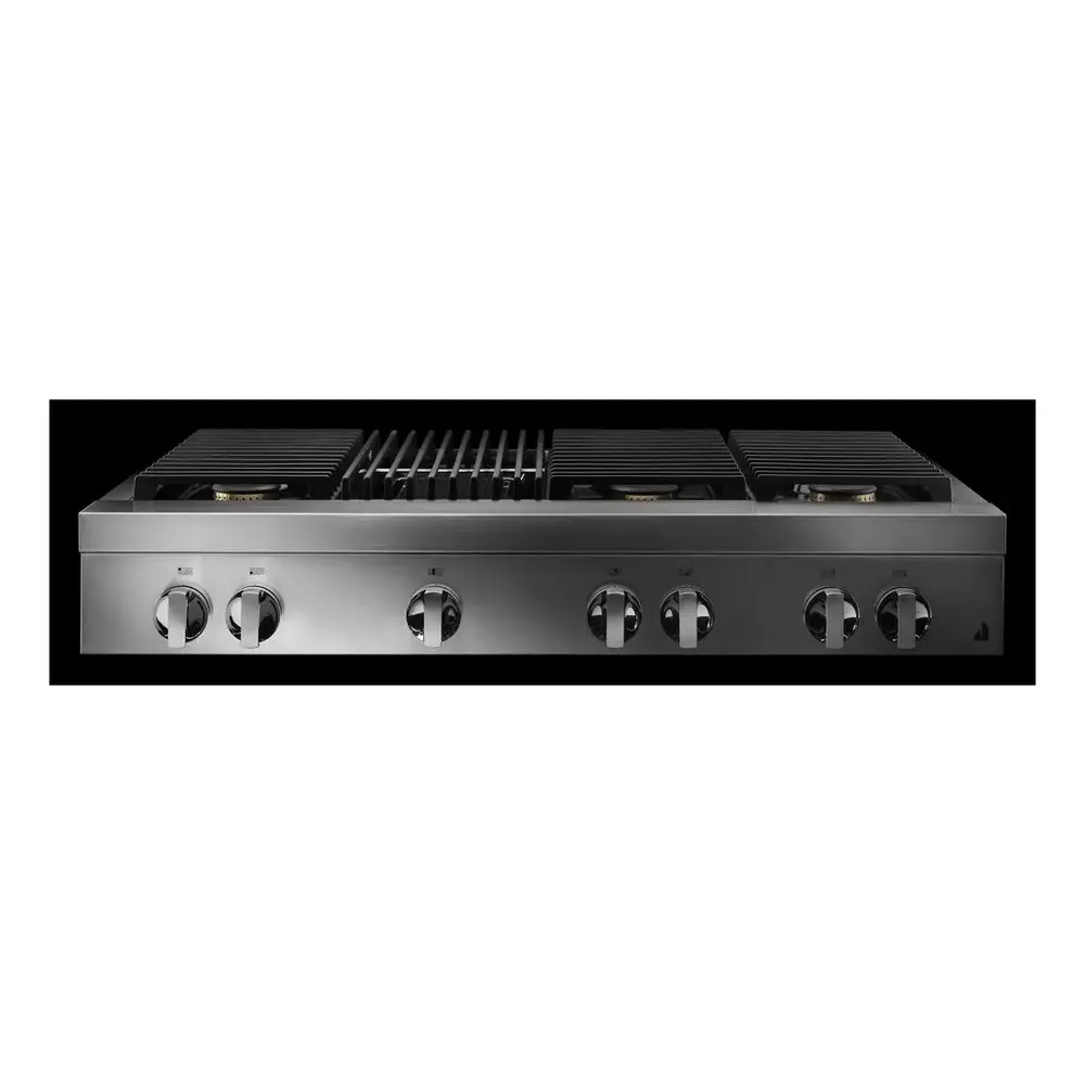 JennAir NOIR 48 inch Gas Rangetop with 6 Sealed Burners, Grill, Dishwasher Safe Cast Iron Grates, Electronic Ignition Flame-Sensing Reignition in Stainless Steel, JGCP648HM - Image 3