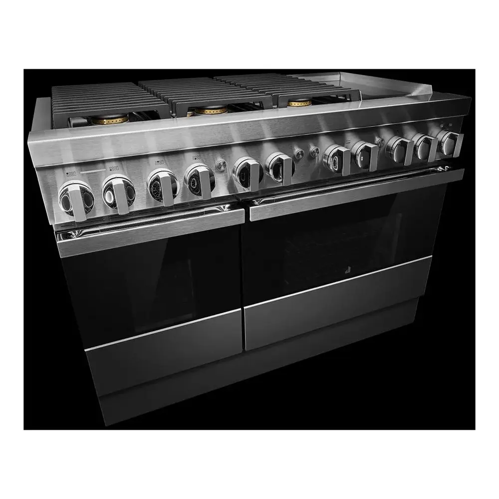 JennAir NOIR 48 inch Professional Dual Fuel Range with 6.3 cu. ft. Total Oven Capacity, 6 Burners, Griddle, Dual-Stacked PowerBurners, in Stainless Steel, JDRP548HM - Image 5