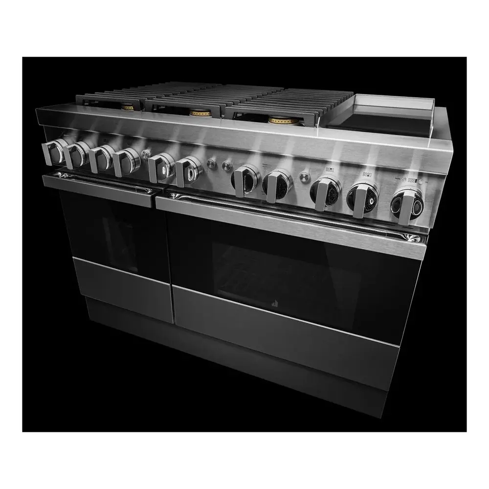 JennAir NOIR 48 inch Professional Dual Fuel Range with 6.3 cu. ft. Total Oven Capacity, 6 Burners, Griddle, Dual-Stacked PowerBurners, in Stainless Steel, JDRP548HM - Image 6