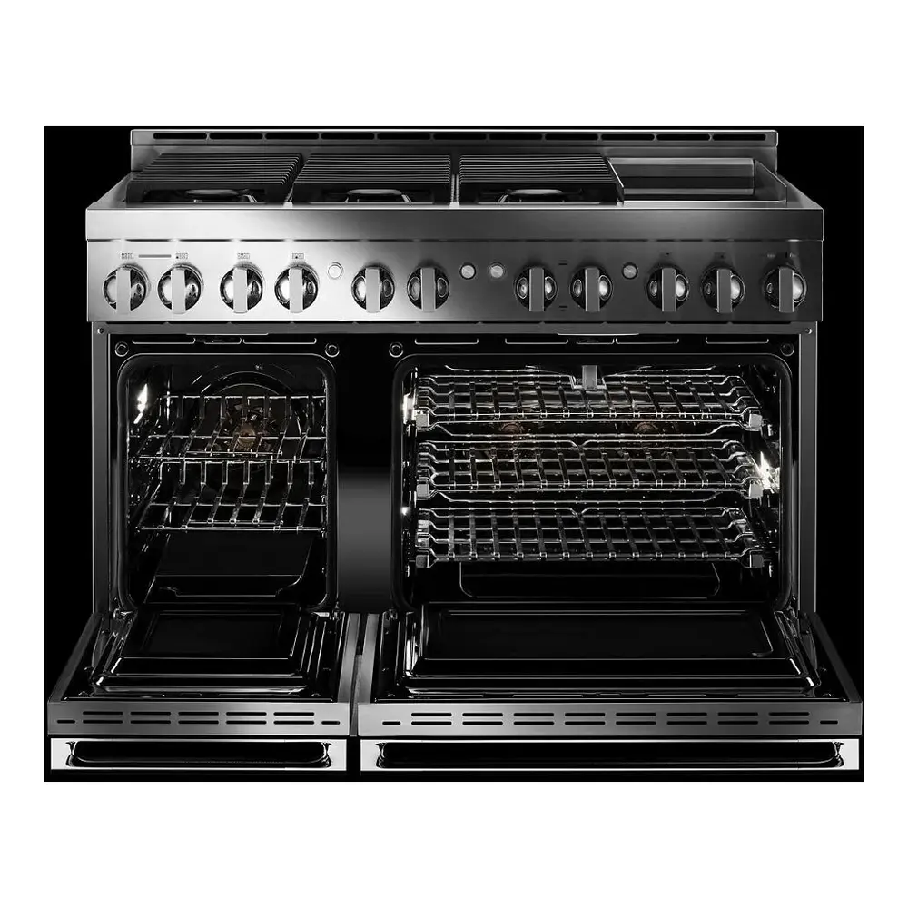 JennAir NOIR 48 inch Professional Smart Gas Range with 6 Sealed Burners, Chrome-Infused Griddle, Dual Ovens, in Stainless Steel, JGRP548HM - Image 5