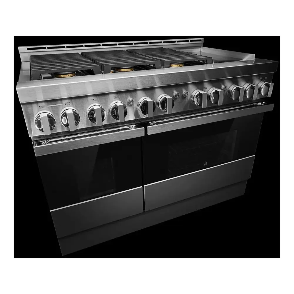 JennAir NOIR 48 inch Professional Smart Gas Range with 6 Sealed Burners, Chrome-Infused Griddle, Dual Ovens, in Stainless Steel, JGRP548HM - Image 6