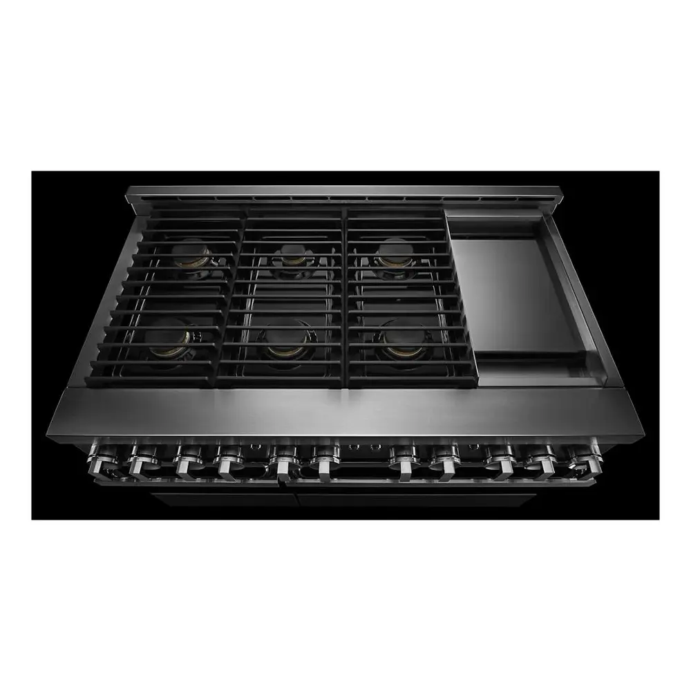 JennAir NOIR 48 inch Professional Smart Gas Range with 6 Sealed Burners, Chrome-Infused Griddle, Dual Ovens, in Stainless Steel, JGRP548HM - Image 8