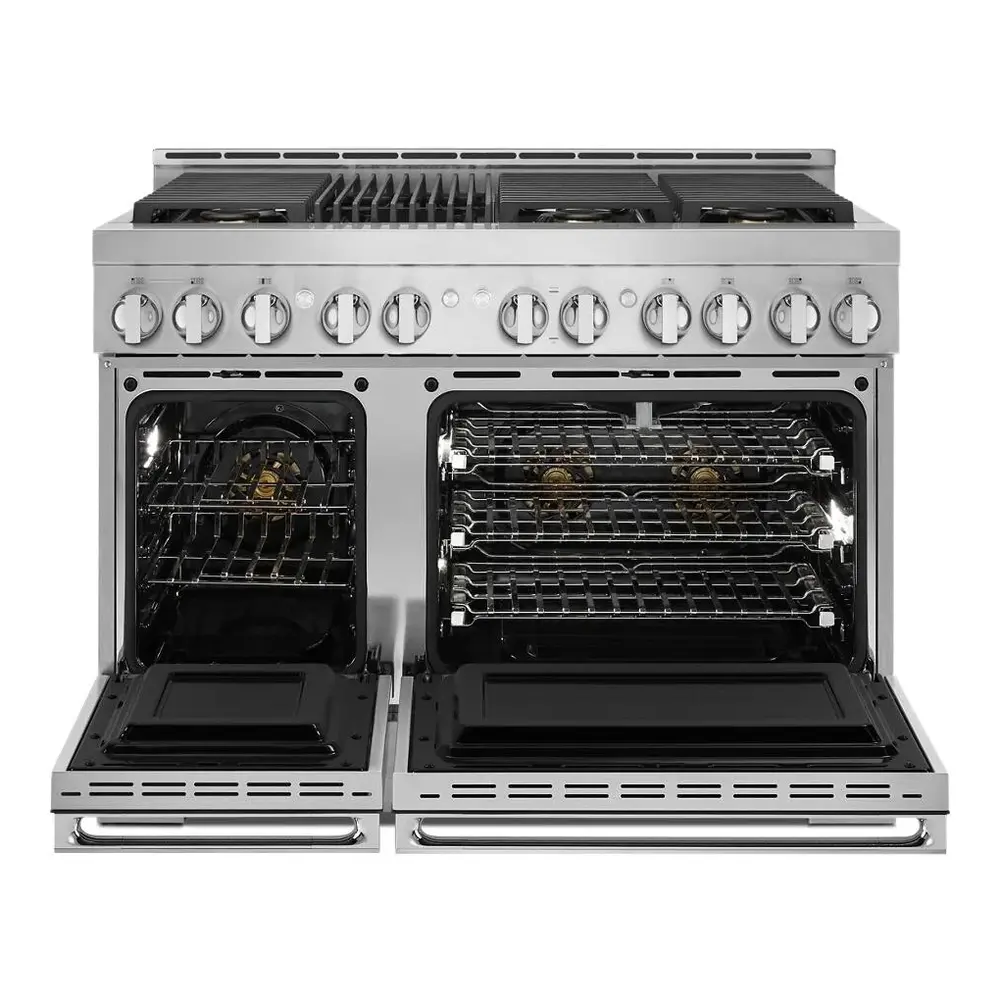 JennAir NOIR 48 inch Smart Gas Range with 6 Sealed Burners, Grill, 6.3 cu. ft. Total Oven Capacity, Remote Access, Halo-Effect Knobs, Dual-Fan True Convection, in Stainless Steel, JGRP648HM - Image 3