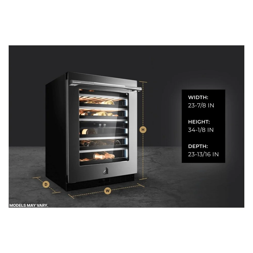 JennAir RISE 24 inch Built-In Undercounter Wine Cellar with 45 Bottle Capacity, Independent Temperature Zones in Stainless Steel, JUWF*242HL - Image 8