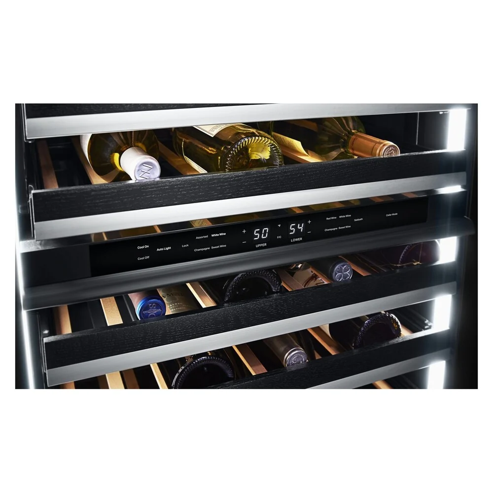 JennAir RISE 24 inch Built-In Undercounter Wine Cellar with 45 Bottle Capacity, Independent Temperature Zones in Stainless Steel, JUWF*242HL - Image 9