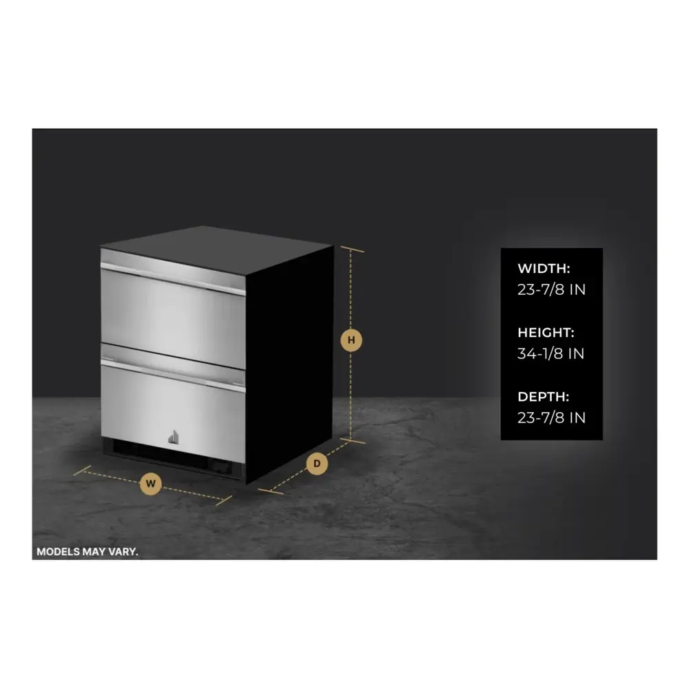 JennAir RISE 24 inch Double Drawer Refrigerator/Freezer with 4.7 cu. ft. Capacity, Obsidian Interior, LED Lighting in Stainless Steel, JUCFP242HL - Image 8