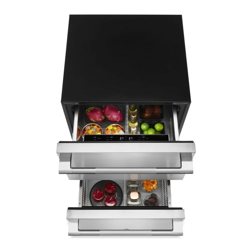 JennAir RISE 24 inch Double Drawer Refrigerator with 4.7 cu. ft. Capacity, Obsidian Interior and Smooth Close Drawers in Stainless Steel, JUDFP242HL - Image 3