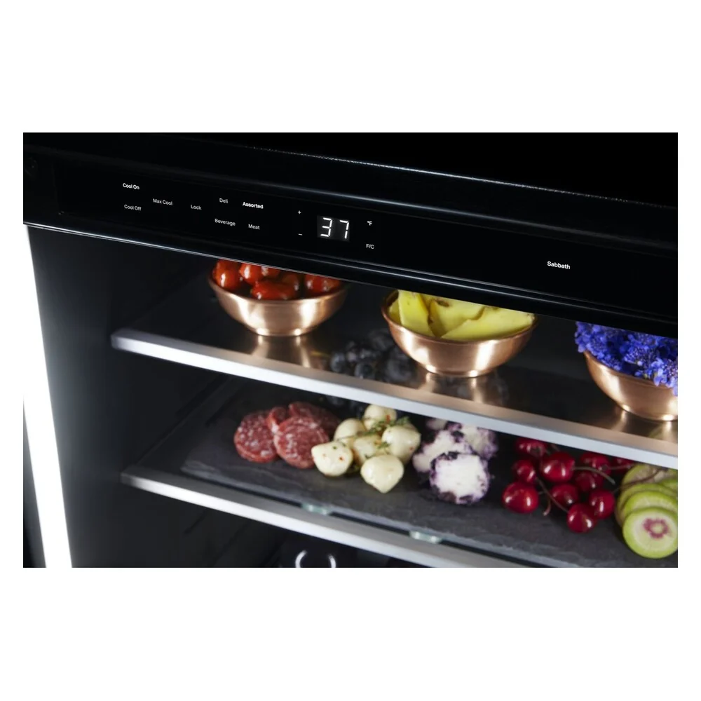 JennAir RISE 24 inch Under Counter Glass Door Refrigerator with 5.2 cu. ft. Capacity, Obsidian Interior and LED Lighting in Stainless Steel, JUGF*242HL - Image 6