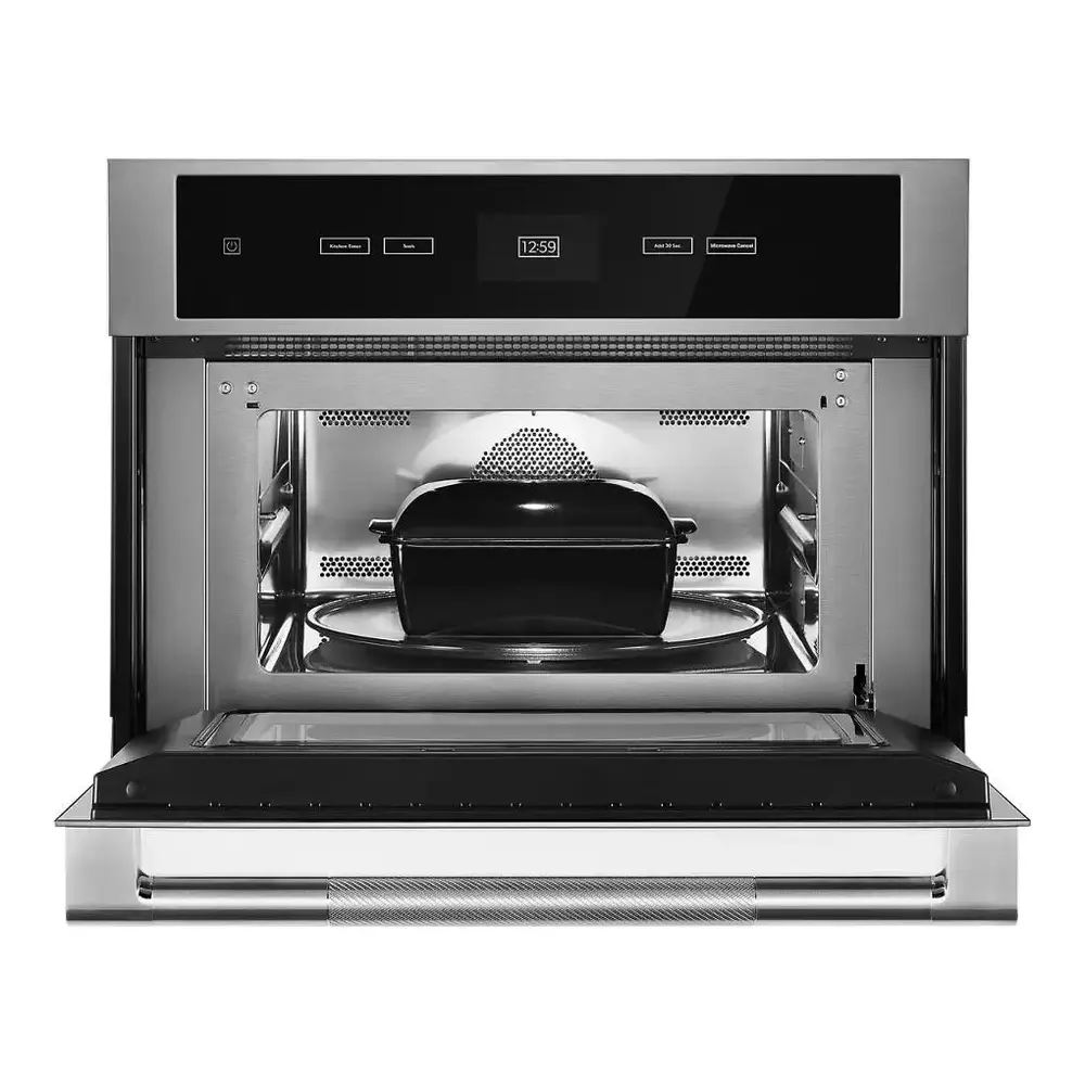 JennAir RISE 27 inch Built-In Microwave Oven with Speed-Cook, 1.4 cu. ft. Capacity, Sensor Cooking, 4.3 inch LCD Color Display, Stainless Interior in Stainless Steel, JMC2427LL - Image 2