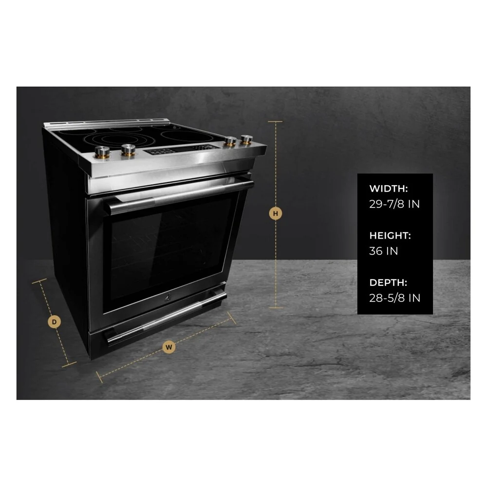 JennAir RISE 30 inch Electric Slide-In Range with 5 Elements, 6.8 cu. ft. Oven Capacity, Die-Cast Metal Knobs, Baking Drawer, Air Fry, AquaLift Self-Cleaning Technology, in Stainless Steel, JES1450ML - Image 12