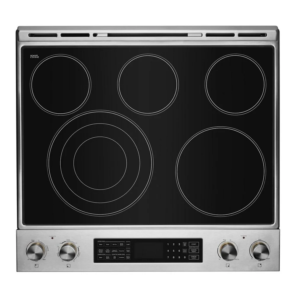 JennAir RISE 30 inch Electric Slide-In Range with 5 Elements, 6.8 cu. ft. Oven Capacity, Die-Cast Metal Knobs, Baking Drawer, Air Fry, AquaLift Self-Cleaning Technology, in Stainless Steel, JES1450ML - Image 6