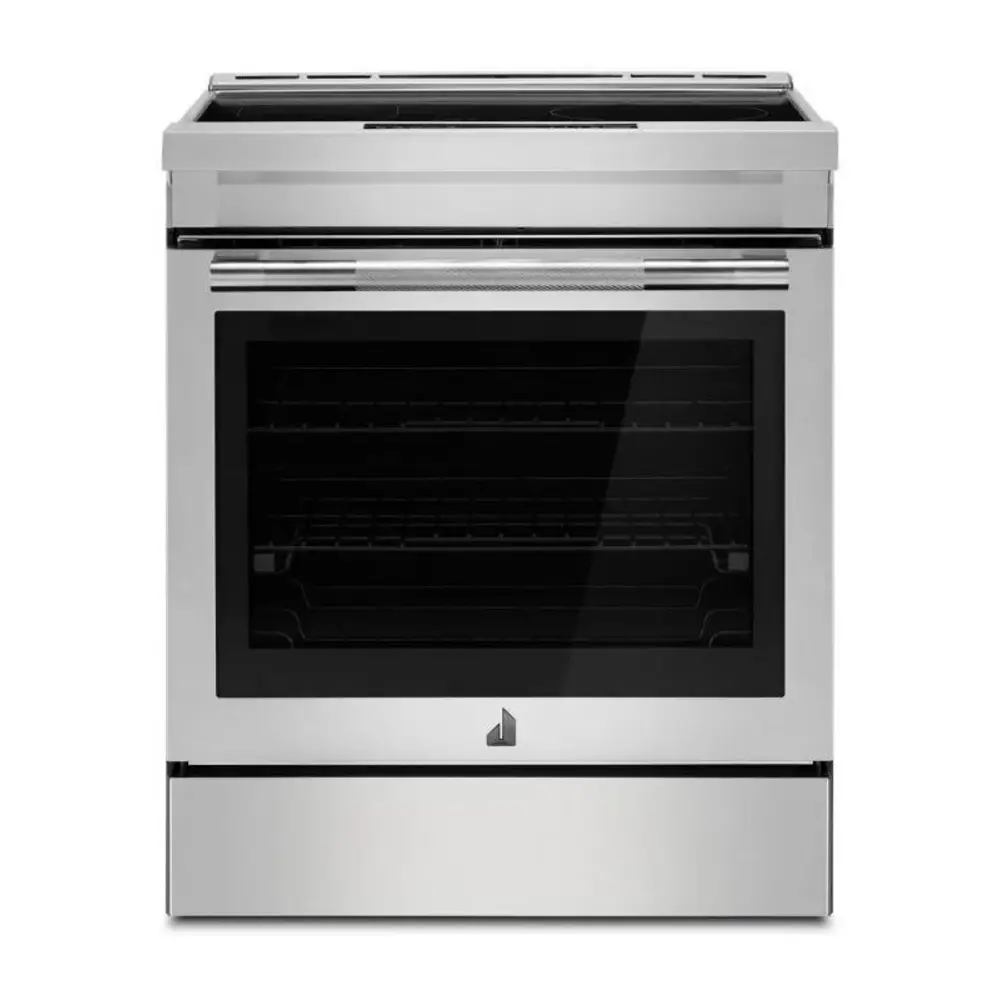 JennAir RISE 30 inch Induction Slide-In Range with 4 Cooking Zones, True Convection Oven, Assisted Cooking, Emotive Controls, Bridge Function, in Stainless Steel, JIS1450ML