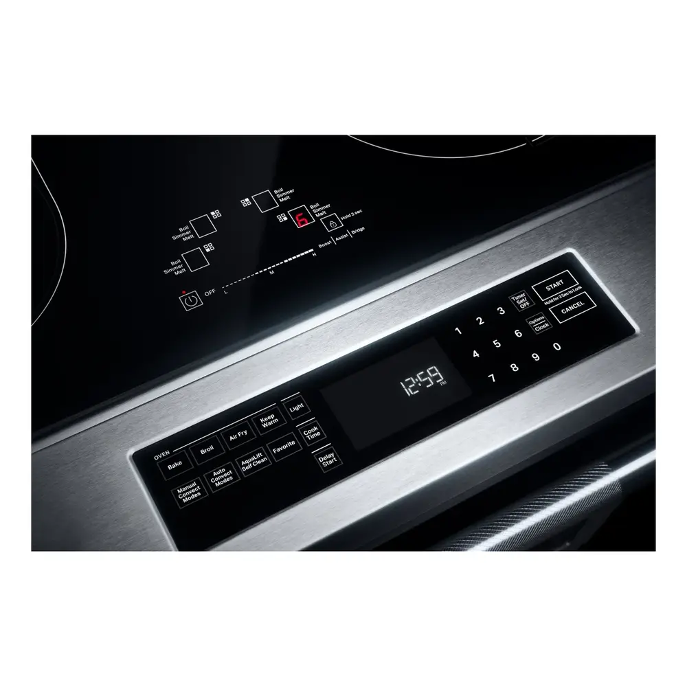 JennAir RISE 30 inch Induction Slide-In Range with 4 Cooking Zones, True Convection Oven, Assisted Cooking, Emotive Controls, Bridge Function, in Stainless Steel, JIS1450ML - Image 12