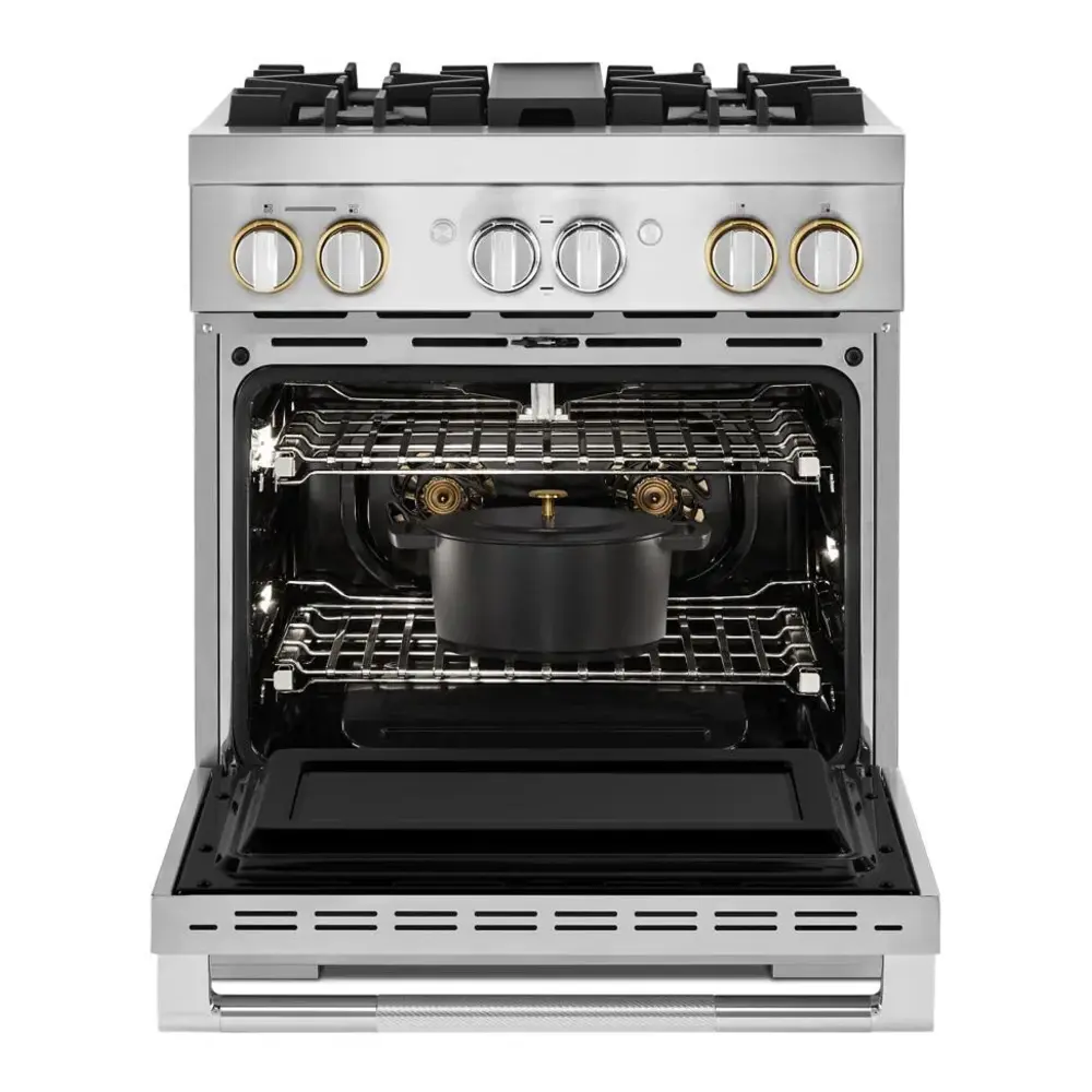 JennAir RISE 30 inch Smart Dual-Fuel Professional Range with 4.1 cu. ft. capacity, 4 Burners, Remote Access, Dual-Stacked PowerBurners in Stainless Steel, JDRP430HL - Image 2