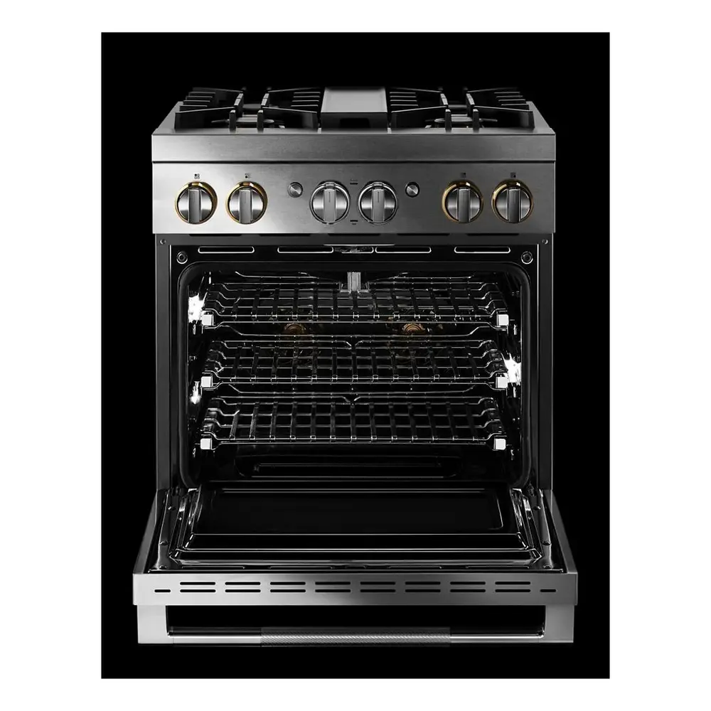 JennAir RISE 30 inch Smart Dual-Fuel Professional Range with 4.1 cu. ft. capacity, 4 Burners, Remote Access, Dual-Stacked PowerBurners in Stainless Steel, JDRP430HL - Image 7