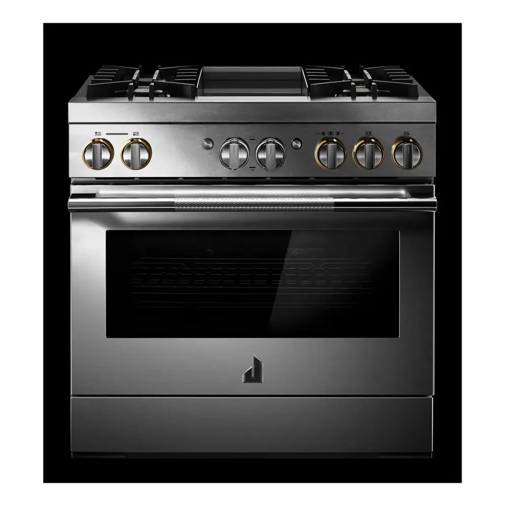 JennAir RISE 36 inch Dual Fuel Professional Range with 5.1 cu. ft. Oven Capacity, 4 Burners and Griddle, Remote Access, Cinematic Oven Lights, in Stainless Steel, JDRP536HL - Image 6