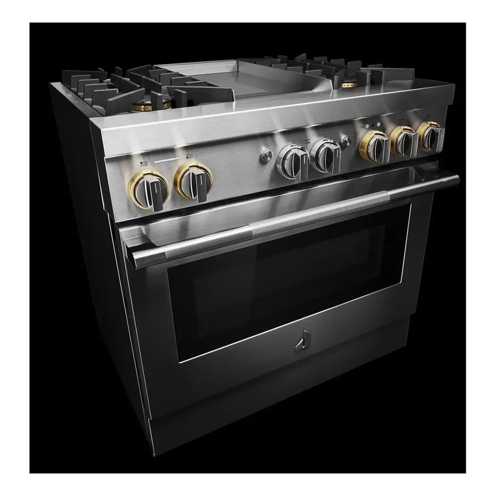 JennAir RISE 36 inch Dual Fuel Professional Range with 5.1 cu. ft. Oven Capacity, 4 Burners and Griddle, Remote Access, Cinematic Oven Lights, in Stainless Steel, JDRP536HL - Image 7