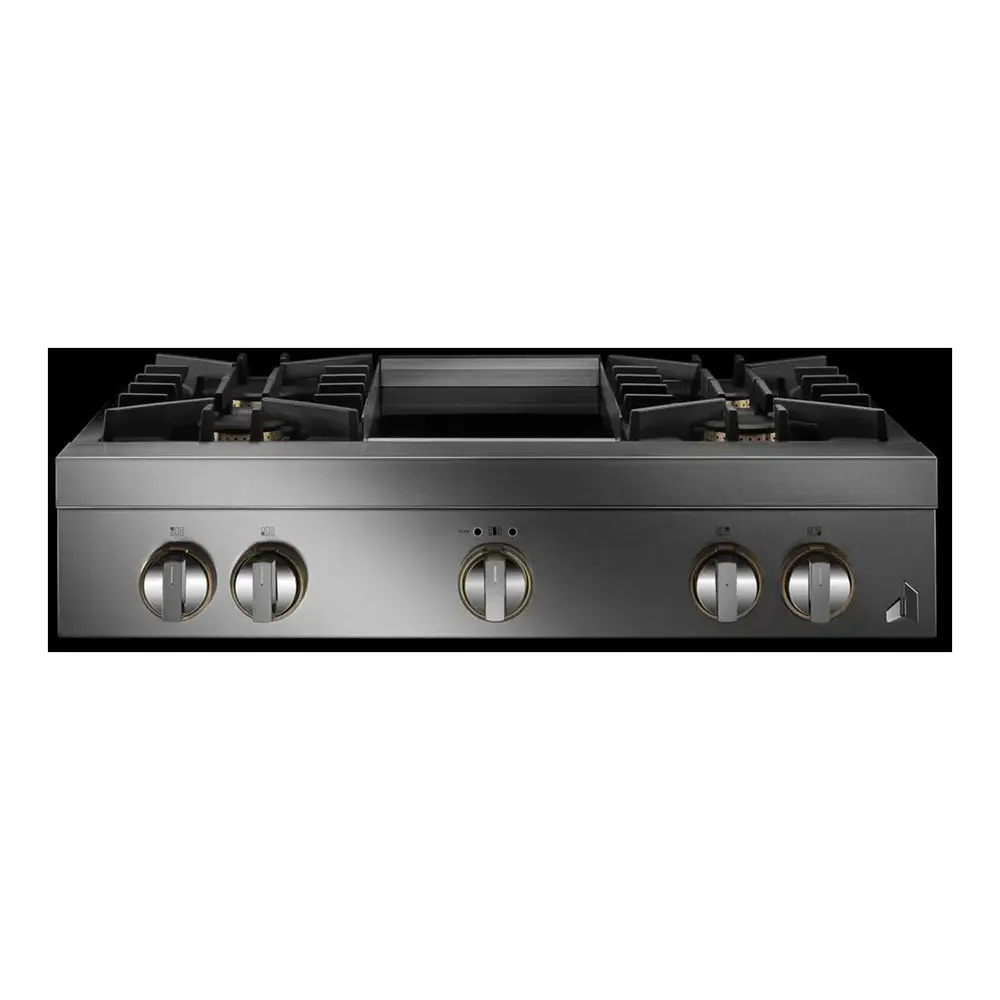 JennAir RISE 36 inch Gas Rangetop with 4 Sealed Brass Burners, Electronic Ignition Flame-Sensing Reignition, Chrome Infused Griddle in Stainless Steel, JGCP536HL - Image 3
