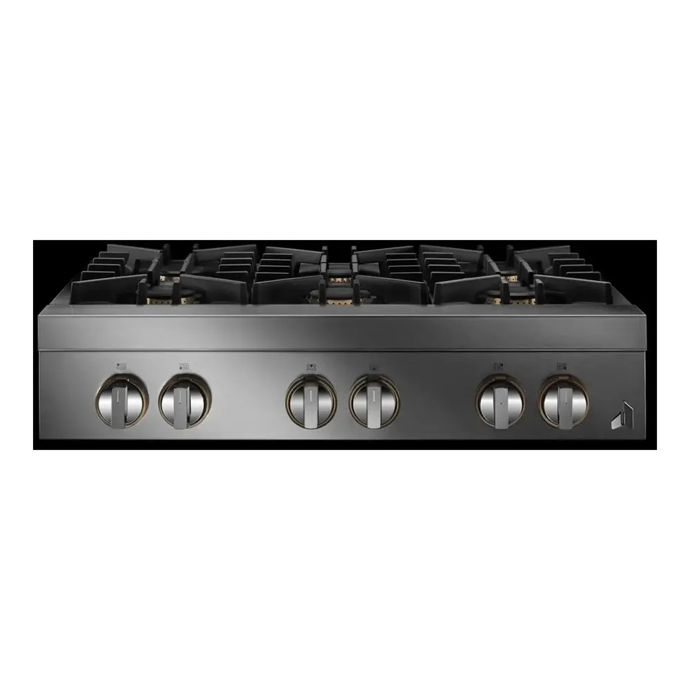 JennAir RISE 36 inch Gas Rangetop with 6 Sealed Burners, Halo Effect Knobs, Electronic Ignition with Flame Sensing Reignition, in Stainless Steel, JGCP436HL - Image 3