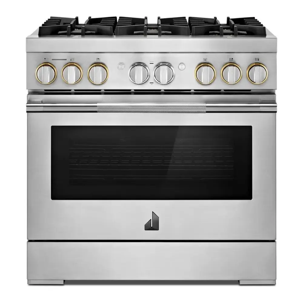 JennAir RISE 36 inch Smart Dual-Fuel Professional Range with 6 Burners, 5.1 cu. ft. Oven Capacity, Remote Access, Dual-Stacked PowerBurners, Glide Racks, and Sabbath Mode in Stainless Steel, JDRP436HL - Image 3