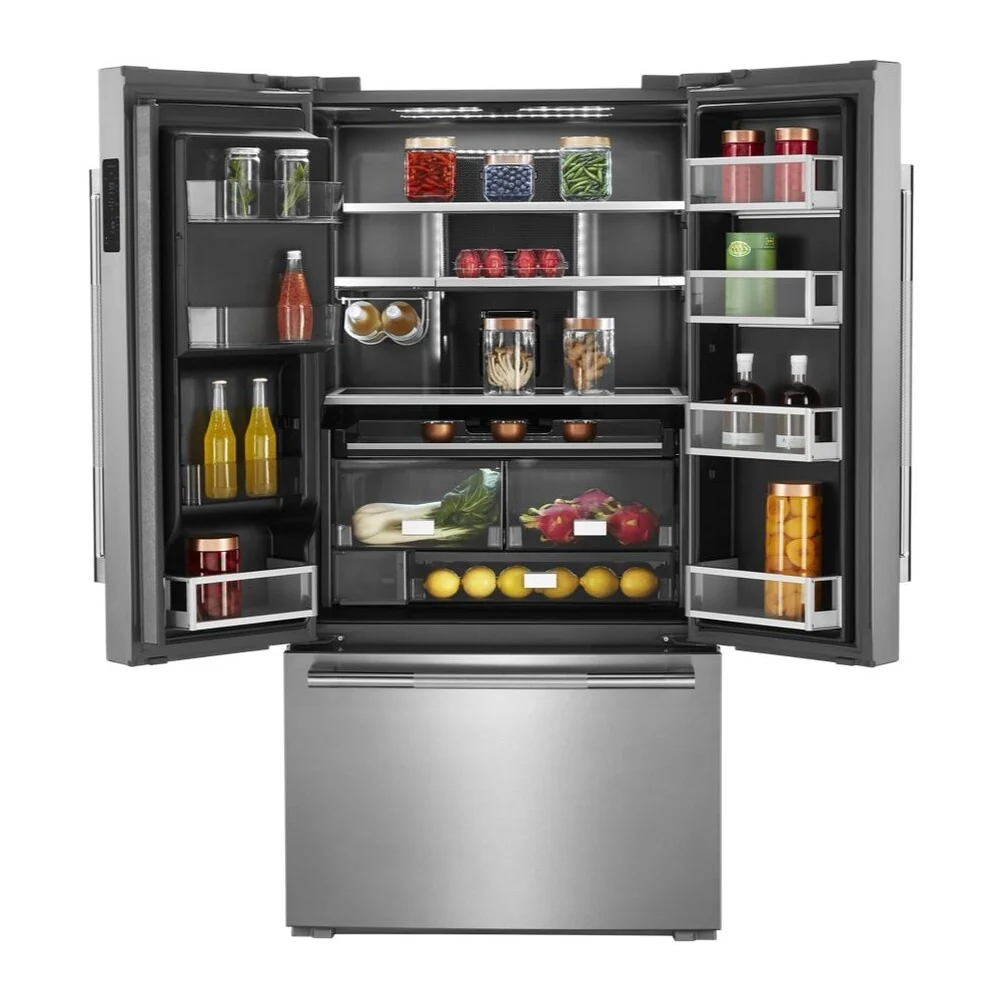 JennAir RISE 36 inch Smart French Door Counter Depth Refrigerator with 23.8 cu. ft. Capacity, and Obsidian Interior in Stainless Steel, JFFCC72EHL - Image 3