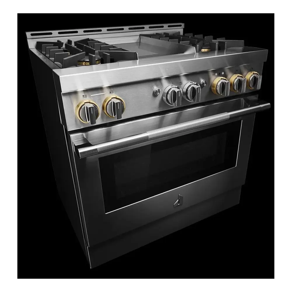 JennAir RISE 36 inch Smart Gas Range with 4 Sealed Burners, 5.1 Cu. Ft. Oven Capacity, Remote Access, Halo-Effect Knobs, Chrome-Infused Griddle, in Stainless Steel, JGRP536HL - Image 6